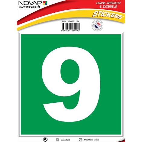 N°9 - 200x200mm - Adhésif Vert - 4234090