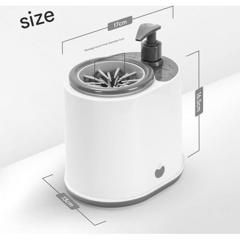 2-in-1 Elektrischer Pfotenreiniger für Haustiere mit Seifenspender (Graue Ausführung) - AquaForge (1/3)