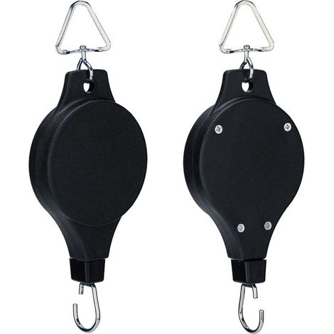 Ganci per appendere vasi da fiori - Ganci a carrucola estensibili per piante - Per cesti di fiori da giardino, vasi da fiori e mangiatoie per uccelli - 21 x 7,5 x 2 cm (1/5)