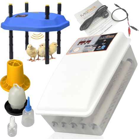 SET INCUBATRICE AUTOMATICA 24 POSTI CHIOCCIA ARTIFICIALE 25X25 KIT SVEZZAMENTO AVICOLTURA (1/5)