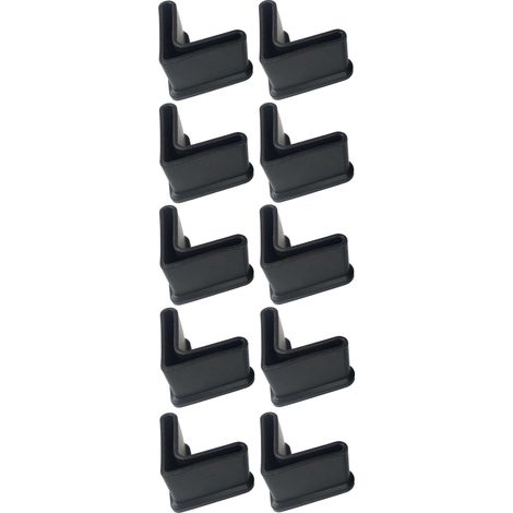 10x embout de pied étagère triangle patin plastique caoutchouc souple tube profilé protection capuchon meuble, 50x50 50mm (1/3)