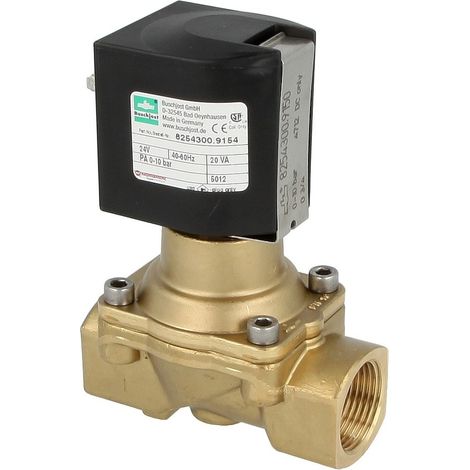 Electrovanne Buschjost 8254300.9154.0244 G3/4,5,8m³/h,0-10bar +90°C,NBR, 24VAC