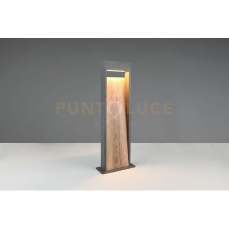 SALMON PALO DA ESTERNO LED 11W 1200lm, 3000K FUSIONE DI ALLUMINIO CON EFFETTO LEGNO IP44 H.60CM