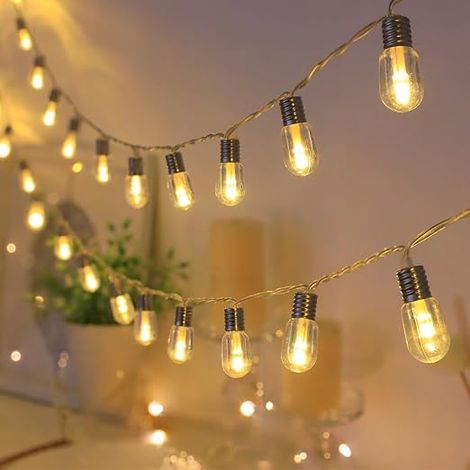 20 LEDs Battery Operated Fairy Lights 2.5 Metres with Timer for Indoor and Outdoor Lighting, Bedroom, Children's Room Decoration, Balcony, Wedding, Party, Christmas (Warm White) (1/5)