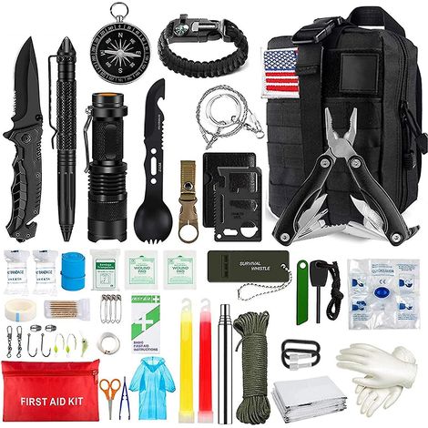 Emergency Survival Kit Professional Survival Gear Tool First Aid Supplies For Camping