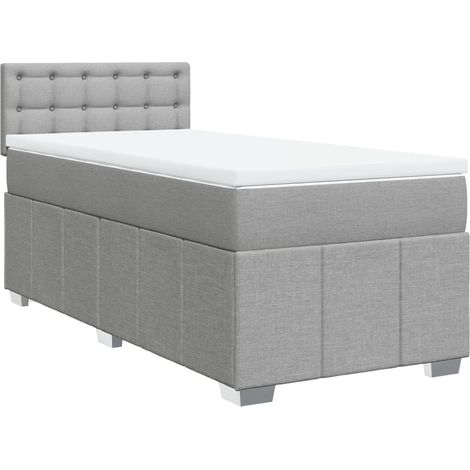 Maison Exclusive - Giroletto a Molle con Materasso Grigio Chiaro 90x200 cm Tessuto