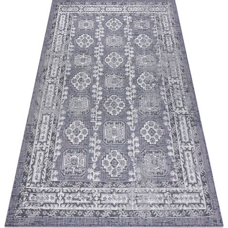 Alfombra sisal SION Marco, ornamento, vintage 2832 Tejido plano azul / rosado / ecru multicolour 140x190 cm