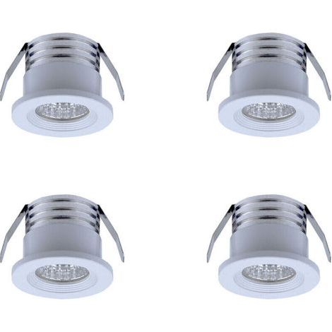 Lot de 4 mini spots LED encastrables, 3 W, Lumière neutre Blanc (1/3)