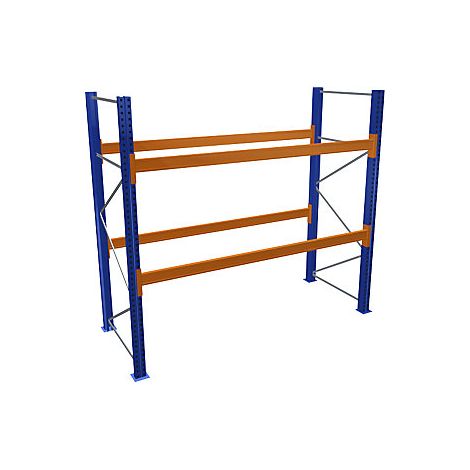 Estantería para palets azul/naranja H x A x P 2500 x 2700 x (1/2)