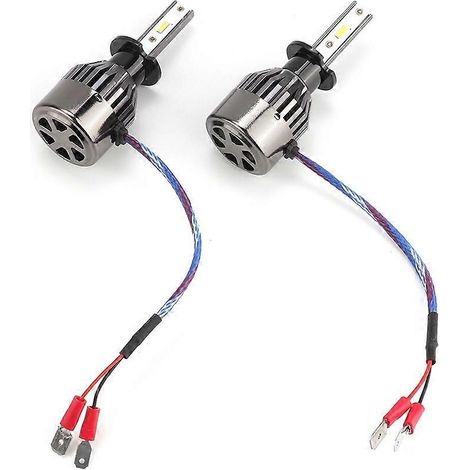 Lot de 2 ampoules LED H3 60W à lumière blanche pour phares de voiture, lumière super concentrée, driver intégré G21 (1/4)