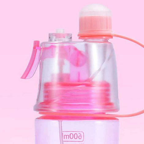 bouteille de boisson Bouteille de pulvérisation d'eau en plastique de grande capacité, échelle sport agres Rose (1/4)