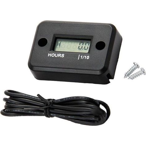 Compteur horaire numérique LCD pour moto, quad, tondeuse – Résistant à l'eau – Installation facile – Suivi précis des heures de fonctionnement (1/5)