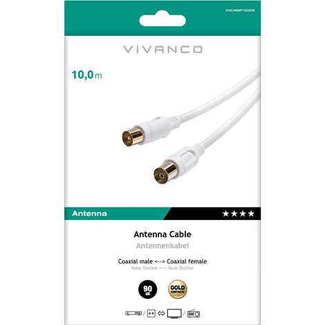 VIVANCO Cavo Coassiale Antenna Maschio femmina 10 Metri Bianco (1/3)