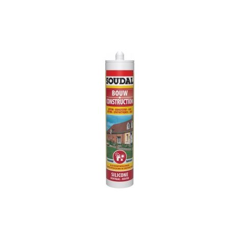 Construction - Mastic silicone neutre de construction - Soudal - Cartouche de 290 ml Transparent (1/2)