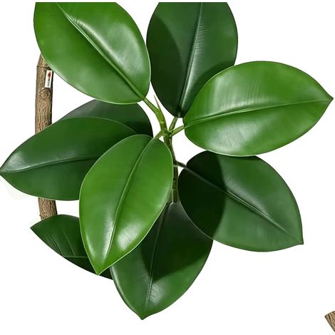 Albero artificiale in gomma, alto 2,1 m, con vaso in resina rimovibile, per interni, design realistico e materiale resistente. (1/2)