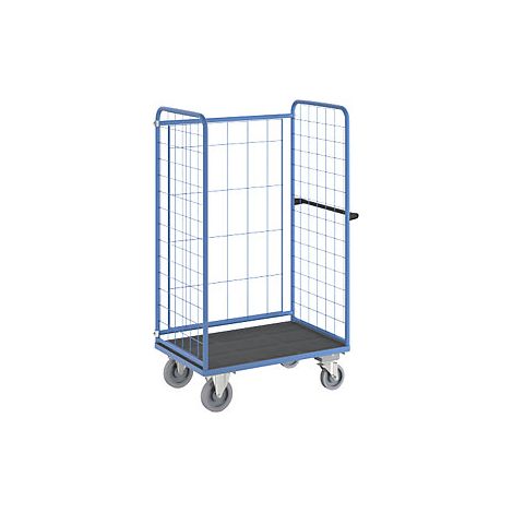 eurokraft pro  Carrello a ripiani  sponde grigliate su tre lati