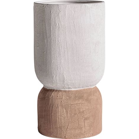 Vase rond contemporain en céramique marron décoration élégante - Marron chocolat mat (1/2)