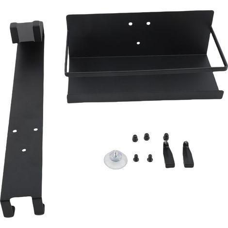 Organisateur douche suspendu porte gain de place – Acier carbone sans perçage étagère gel produits bain simple couche, salle de bain (1/4)