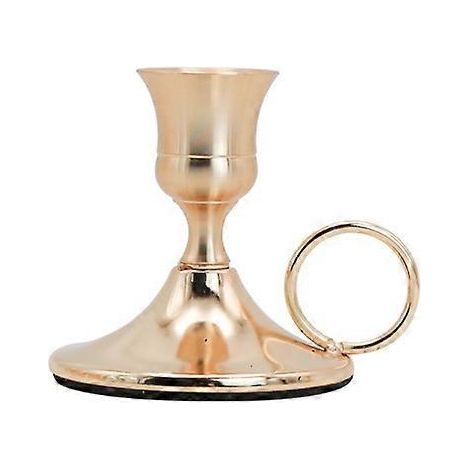 Porte-bougie conique en métal, bougeoir vintage petit modèle bas en métal, Noël ( )