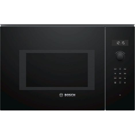 Bosch BEL554MB0 - Horno Microondas Integrable 25 Litros Con Grill Cristal Negro