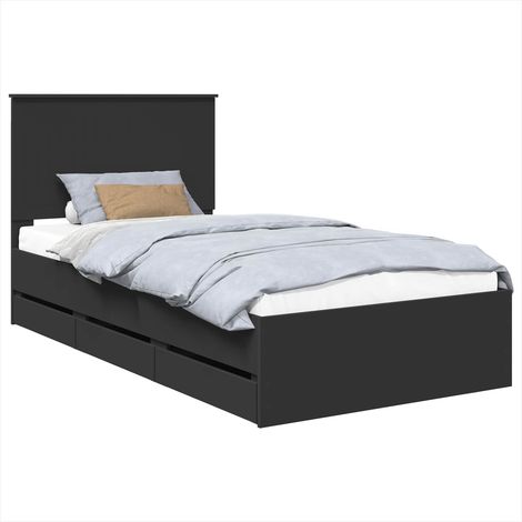 Maison Exclusive - Bettrahmen mit Schubladen Schwarz 100 x 200 cm
