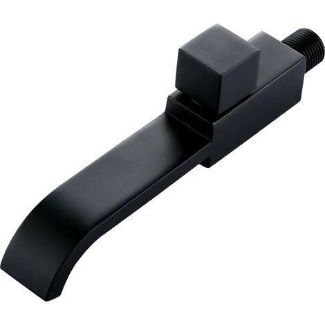 Robinets muraux G1/2, Robinets de salle de bain modernes en laiton, robinet d'eau froide à trou unique pour cuisine, salle de bain, lavabo, noir