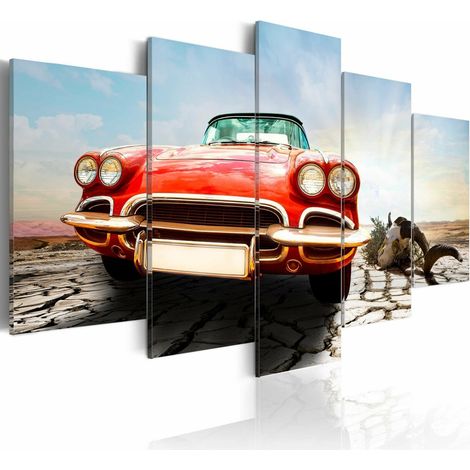 Tableau rêve rouge vintage - 200 x 100 cm (1/4)