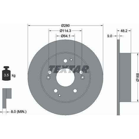 Lot de 2 Disques de frein Textar 92172103 HONDA 42510S87A00