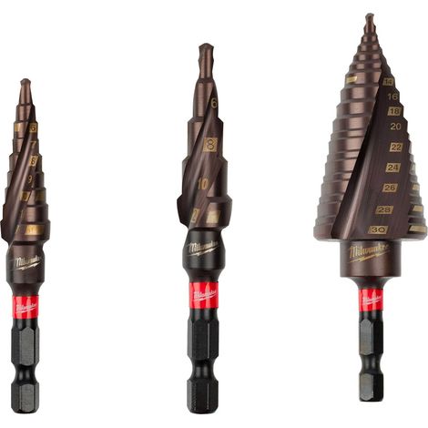 STUFEN BOHRER MILWAUKEE SHOCKWAVE 4-12 MM 1-MM STUFEN TECHTRONIC INDUSTRIE (11070) 48899261 (1/4)