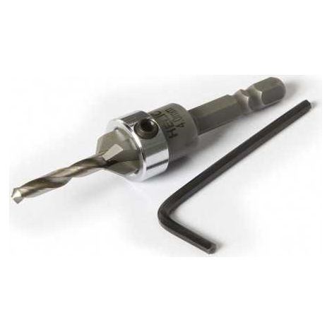 Sud Bois – Mèche à bois pour perceuse – Fraise à chanfreiner Ø 4mm – Butée réglable pour vis de Ø 5mm – Coupe nette sans éclat