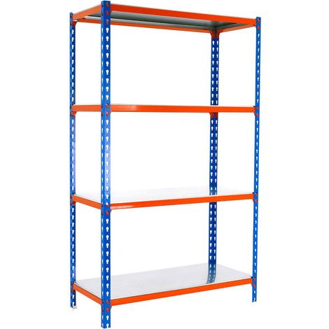 Simonrack Scaffale blu e arancione in metallo zincato