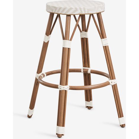 Set di 2 sgabelli alti in alluminio e rattan sintetico Brielle Bistro SKLUM (1/5)