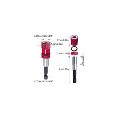 2 portainserti magnetici con fermo di profondità, mandrino magnetico per cacciavite per cartongesso da 1/4 di pollice, inserti per cacciavite per barra a sgancio rapido - Crezuo
