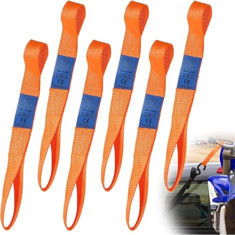 6 x 50 x 5 cm Tie-Down Straps, 1500 daN Car Tie-Down Strap for Securing Vehicle Loads (EN 12195-2) (1/5)