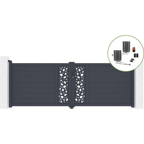 Drehtor 3,5 m SUNNY H.120 cm Aluminium + BUNKER B500 Motorisierung (1/5)
