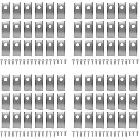 (72 pièces argentées) Kit de lames de coupe en acier inoxydable pour tondeuse robot Worx Landroid, avec vis de rechange. (1/5)