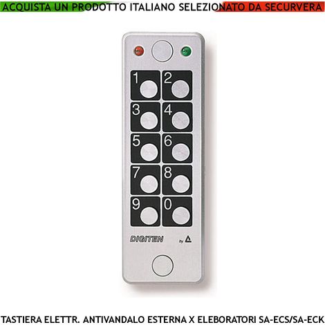 Tastiera Digiten Digitale Antivandalo Esterna Blocco Alluminio IP67 2 Led 1 Libero Resinata Waterproof Tamper Ricambio o Aggiunta Per Centraline KeyBit Codifica Dallas Denver Funzioni Della Centrale (1/4)