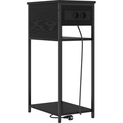Maison Exclusive - Armadio da Notte Rovere Nero 41 x 28 x 76 cm Legno multistrato (1/5)