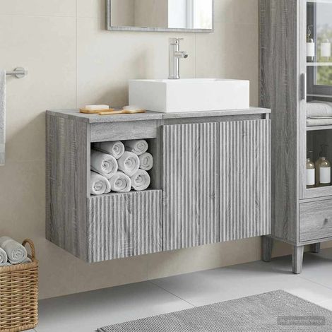 Beyamis Ensemble de meubles de salle de bain 2 pièces gris (1/5)