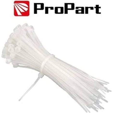 Colliers Électricien Lot de 100 - 3,6x300 mm - Blanc - Résistants et Pratiques - D-Work