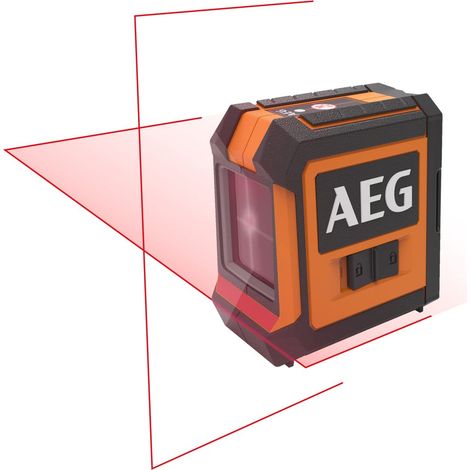 Niveau laser croix, portée 15 m, laser rouge, 2 lignes, avec 1 adaptateur, 2 piles AA, 1 pochette de rangement, bande velcro, en carton - CLR215-B (1/5)