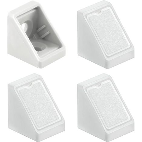4x équerre d assemblage simple 18mm raccord universel plastique taquet équerre ferrure blanc (1/4)