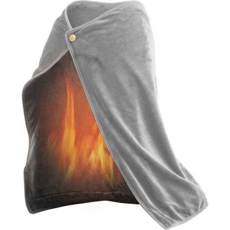 Couverture chauffante électrique, XU, Châle chauffant USB, Couverture chauffante sans fil rechargeable, Couverture en flanelle lavable avec 3 réglages de chauffage pour voiture, Maison, Bureau, - KZQ (1/4)