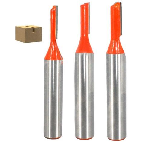 3 Pièces 8mm Shank Tige Straight Routeur Bits Set, Fraise droite de métrique, Mèche de routeur droite à simple flûte Fraise à bois Outil de Woodworking Cutter Lame (1/5)