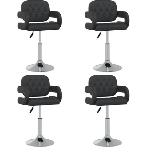 Lot de 4 Chaises pivotantes à manger,Chaises de salle à manger,Design Modernes noir similicuir HH67490 (1/5)