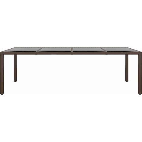 Maison Exclusive - Mesa de jardín superficie de vidrio ratán sint (1/5)