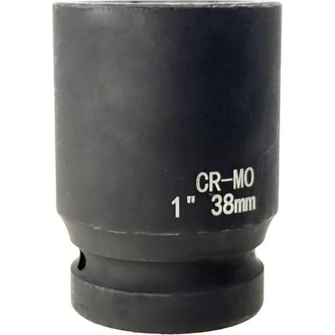 douille 38mm 1" 6 pans, douille a choc 1 38 mm Acier Chrome-Molybdène CR-MO(Black)