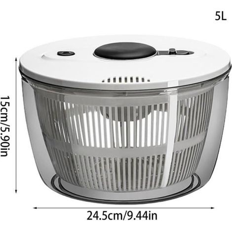 Essoreuse à Salade - Classic - 3/5L - Déshydratation Efficace - Résistant aux Hautes Températures (1/4)