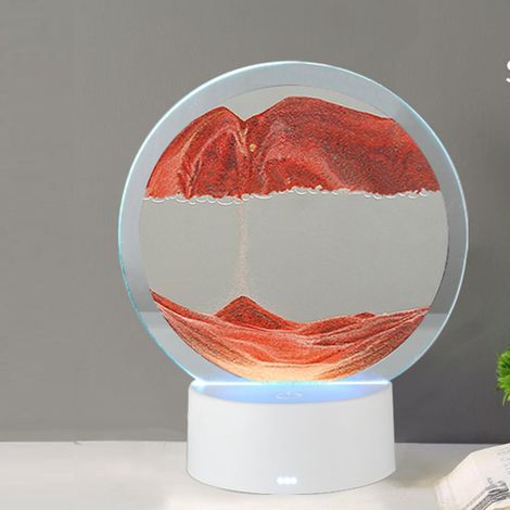 Lampe d'art de sable mobile USB rouge, Art de sable mobile 3DM, lampe de chevet de sable mouvant, veilleuse colorée de peinture de sable (1/5)