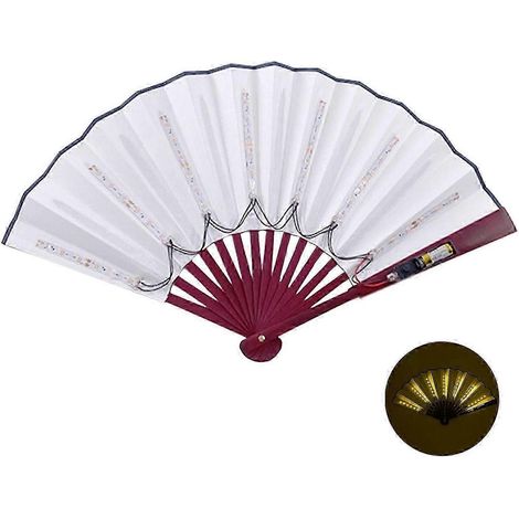 Leuchtender LED-Ventilator mit Ambientebeleuchtung, faltbar, 12 V, 20 cm (8 Zoll), robustes Scharnier, ideal für KTV, Bars und Clubs.-Yellow (1/5)